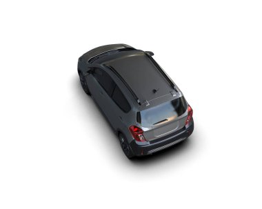 Modern araba beyaz arka planda izole edilmiş. 3d illüstrasyon. 