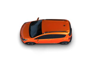 Modern araba beyaz arka planda izole edilmiş. 3d illüstrasyon. 