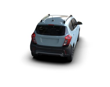 Modern araba beyaz arka planda izole edilmiş. 3d illüstrasyon. 