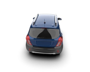 Modern araba beyaz arka planda izole edilmiş. 3d illüstrasyon. 