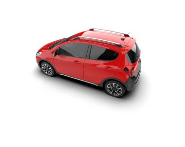 Modern araba beyaz arka planda izole edilmiş. 3d illüstrasyon. 