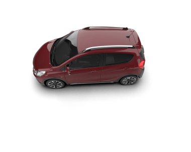 Modern araba beyaz arka planda izole edilmiş. 3d illüstrasyon. 