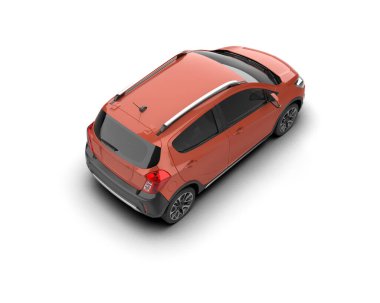 Modern araba beyaz arka planda izole edilmiş. 3d illüstrasyon. 