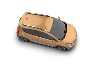 Modern araba beyaz arka planda izole edilmiş. 3d illüstrasyon. 