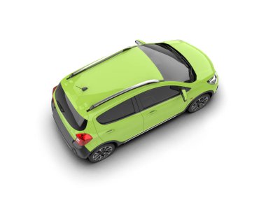 Modern araba beyaz arka planda izole edilmiş. 3d illüstrasyon. 