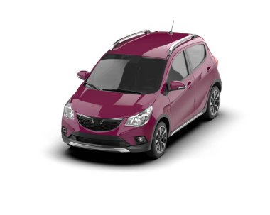 Modern araba beyaz arka planda izole edilmiş. 3d illüstrasyon. 