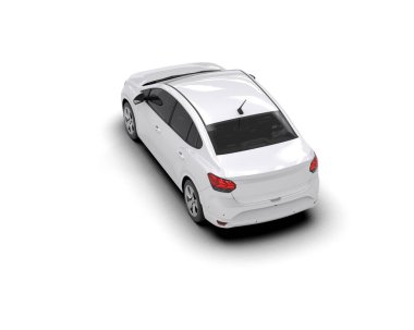 Modern araba beyaz arka planda izole edilmiş. 3d illüstrasyon. 