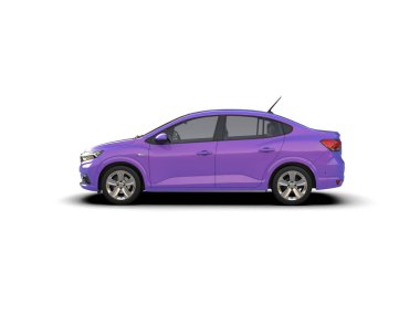 Modern araba beyaz arka planda izole edilmiş. 3d illüstrasyon. 