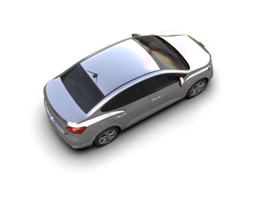 Modern araba beyaz arka planda izole edilmiş. 3d illüstrasyon. 