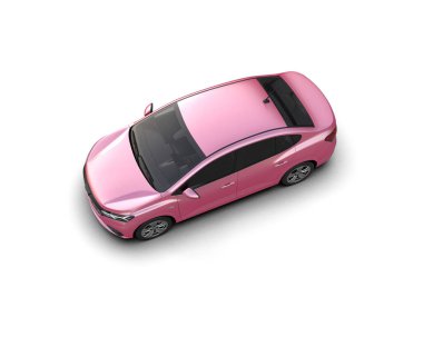 Modern araba beyaz arka planda izole edilmiş. 3d illüstrasyon. 