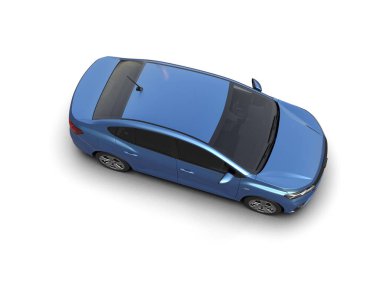 Modern araba beyaz arka planda izole edilmiş. 3d illüstrasyon. 