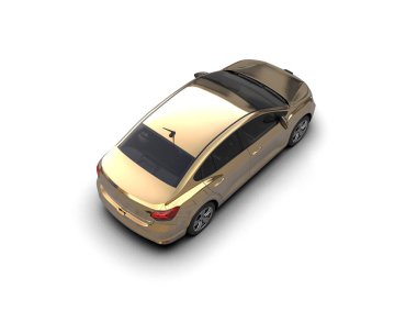 Modern araba beyaz arka planda izole edilmiş. 3d illüstrasyon. 