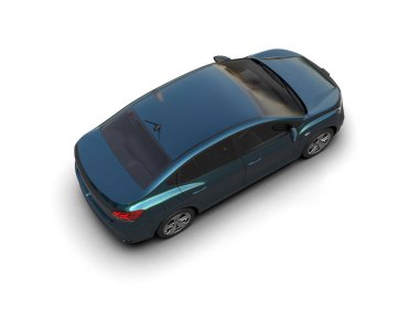 Modern araba beyaz arka planda izole edilmiş. 3d illüstrasyon. 