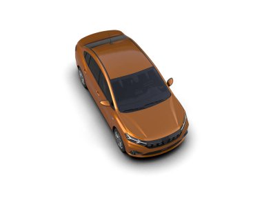 Modern araba beyaz arka planda izole edilmiş. 3d illüstrasyon. 