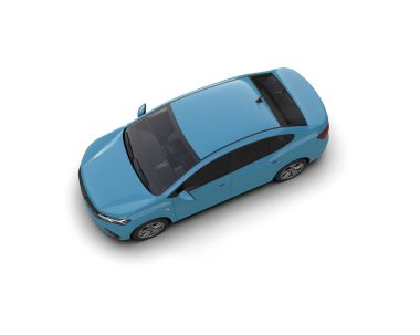Modern araba beyaz arka planda izole edilmiş. 3d illüstrasyon. 