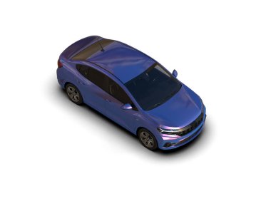 Modern araba beyaz arka planda izole edilmiş. 3d illüstrasyon. 