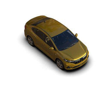 Modern araba beyaz arka planda izole edilmiş. 3d illüstrasyon. 