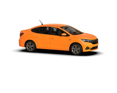 Modern araba beyaz arka planda izole edilmiş. 3d illüstrasyon. 