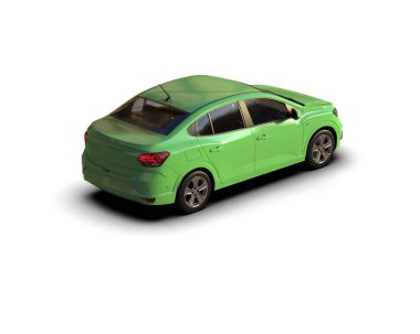 Modern araba beyaz arka planda izole edilmiş. 3d illüstrasyon. 