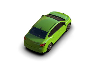 Modern araba beyaz arka planda izole edilmiş. 3d illüstrasyon. 