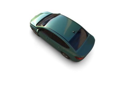 Modern araba beyaz arka planda izole edilmiş. 3d illüstrasyon. 