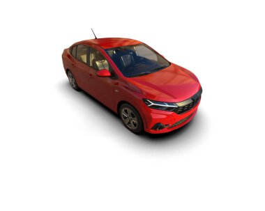 Modern araba beyaz arka planda izole edilmiş. 3d illüstrasyon. 