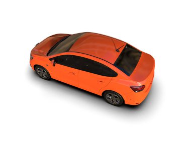 Modern araba beyaz arka planda izole edilmiş. 3d illüstrasyon. 