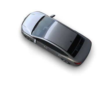 Üç boyutlu illüstrasyon. Modern araba beyaz arkaplanda izole edildi. 