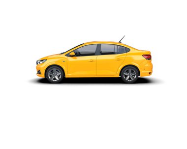 Üç boyutlu illüstrasyon. Modern araba beyaz arkaplanda izole edildi. 