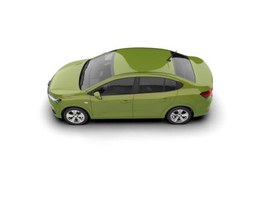 Üç boyutlu illüstrasyon. Modern araba beyaz arkaplanda izole edildi. 