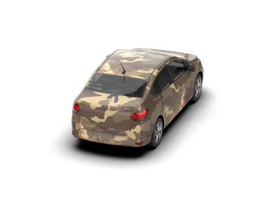 Üç boyutlu illüstrasyon. Modern araba beyaz arkaplanda izole edildi. 