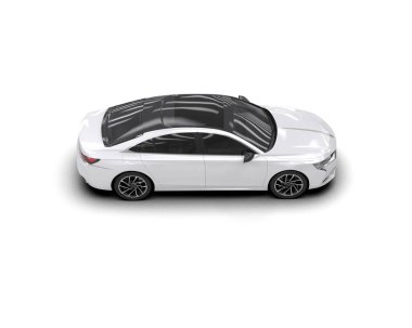 Üç boyutlu illüstrasyon. Modern araba beyaz arkaplanda izole edildi. 