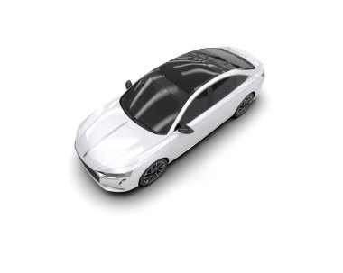 Üç boyutlu illüstrasyon. Modern araba beyaz arkaplanda izole edildi. 