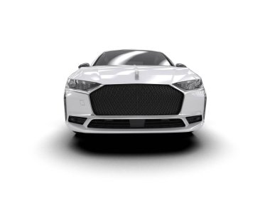 Üç boyutlu illüstrasyon. Modern araba beyaz arkaplanda izole edildi. 