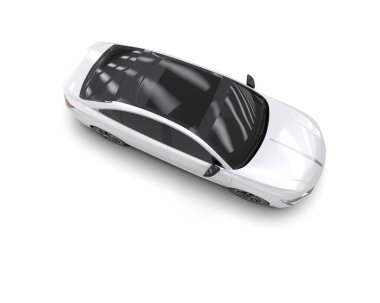 Üç boyutlu illüstrasyon. Modern araba beyaz arkaplanda izole edildi. 