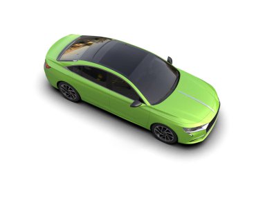 Üç boyutlu illüstrasyon. Modern araba beyaz arkaplanda izole edildi. 