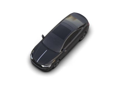 Üç boyutlu illüstrasyon. Modern araba beyaz arkaplanda izole edildi. 