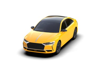 Üç boyutlu illüstrasyon. Modern araba beyaz arkaplanda izole edildi. 