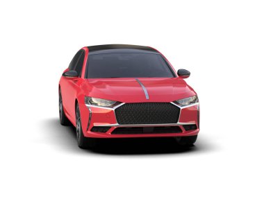 Üç boyutlu illüstrasyon. Modern araba beyaz arkaplanda izole edildi. 