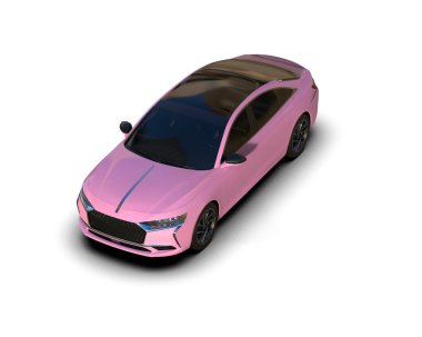 Üç boyutlu illüstrasyon. Modern araba beyaz arkaplanda izole edildi. 