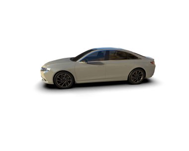 Üç boyutlu illüstrasyon. Modern araba beyaz arkaplanda izole edildi. 