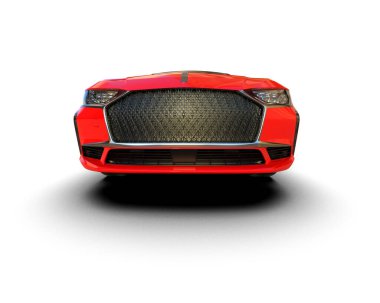 Üç boyutlu illüstrasyon. Modern araba beyaz arkaplanda izole edildi. 