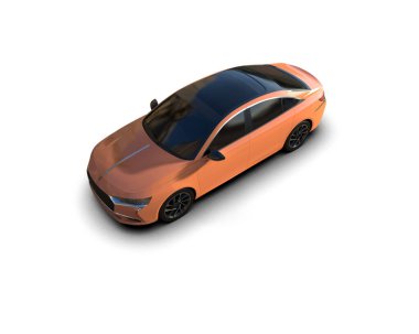 Üç boyutlu illüstrasyon. Modern araba beyaz arkaplanda izole edildi. 