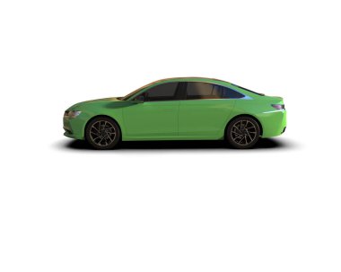 Üç boyutlu illüstrasyon. Modern araba beyaz arkaplanda izole edildi. 