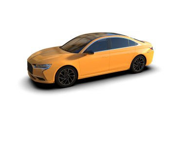 Üç boyutlu illüstrasyon. Modern araba beyaz arkaplanda izole edildi. 