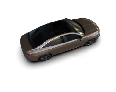 Üç boyutlu illüstrasyon. Modern araba beyaz arkaplanda izole edildi. 