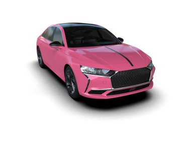 Üç boyutlu illüstrasyon. Modern araba beyaz arkaplanda izole edildi. 