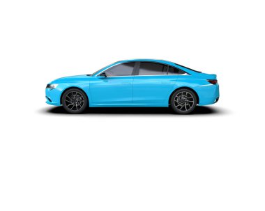 Üç boyutlu illüstrasyon. Modern araba beyaz arkaplanda izole edildi. 