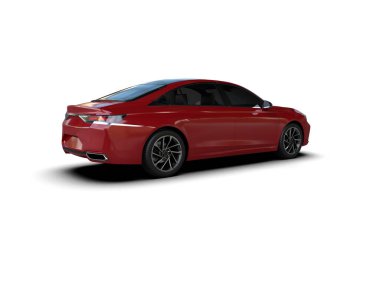 Üç boyutlu illüstrasyon. Modern araba beyaz arkaplanda izole edildi. 