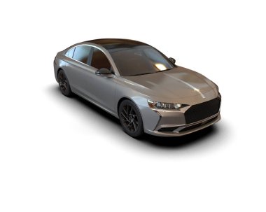 Üç boyutlu illüstrasyon. Modern araba beyaz arkaplanda izole edildi. 